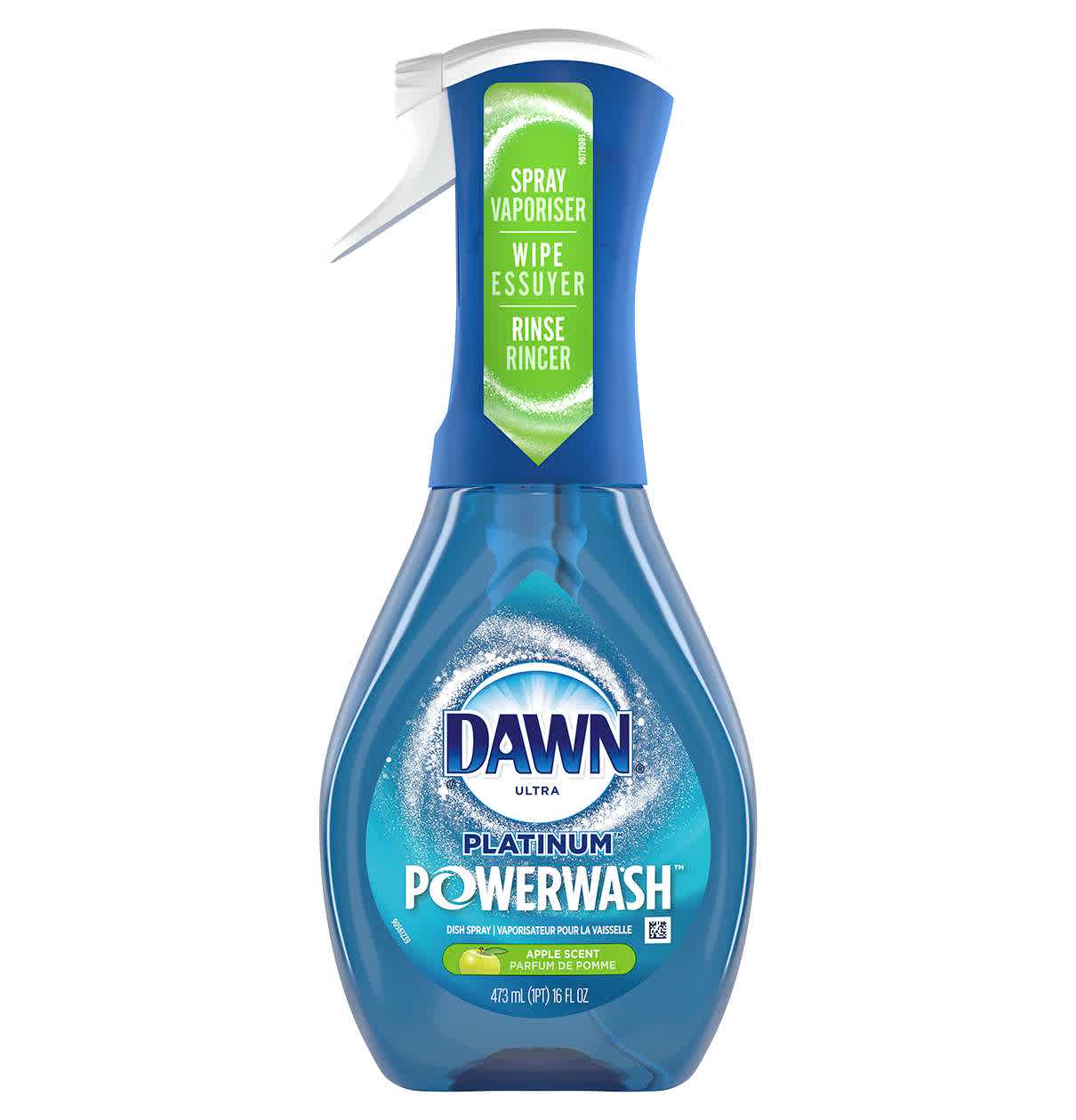 Vaporisateur à vaisselle Dawn Platinum Powerwash, savon à vaisselle, parfum de pomme