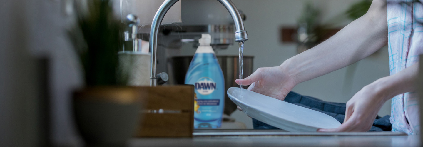 Dawn Dish bottle by sink