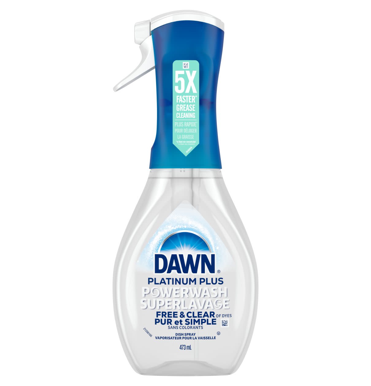 Vaporisateur et savon à vaisselle Dawn Powerwash Free & Clear, pêche