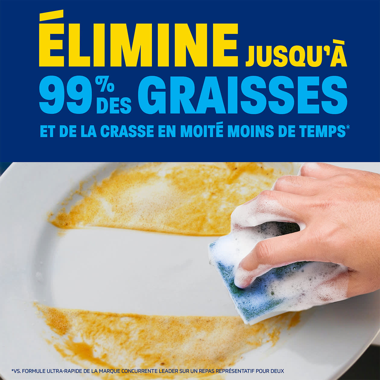 Elimine jusqu'a 99% des graisses et de la crasse en moite moins de temps