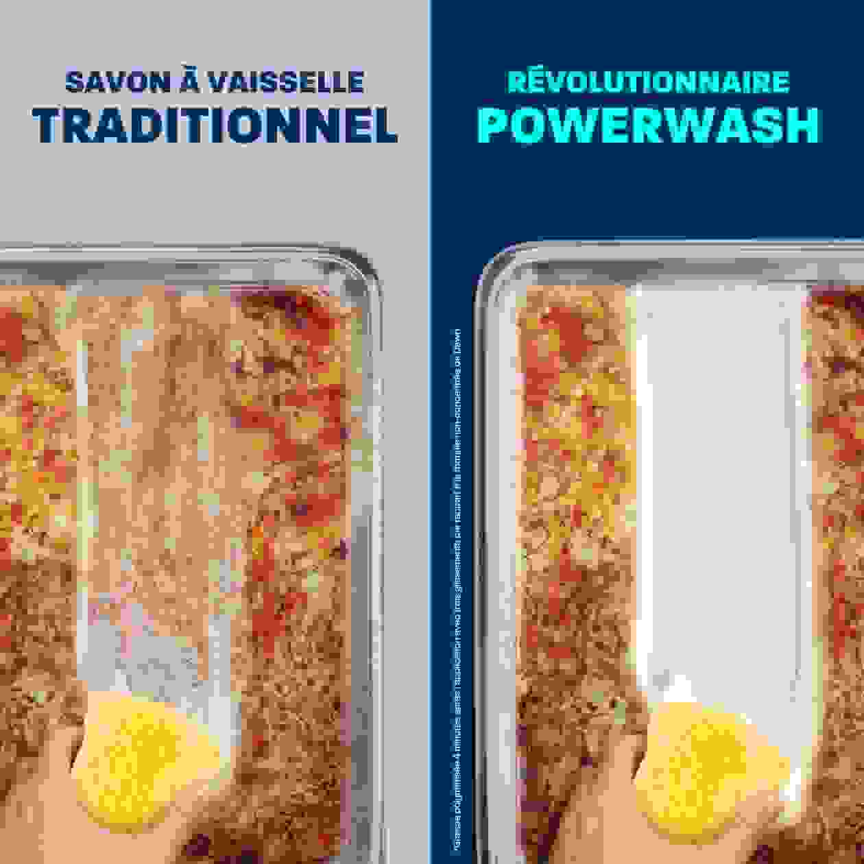 SAVON À VAISSELLE  TRADITIONNEL vs  RÉVOLUTIONNAIRE  POWERWASH