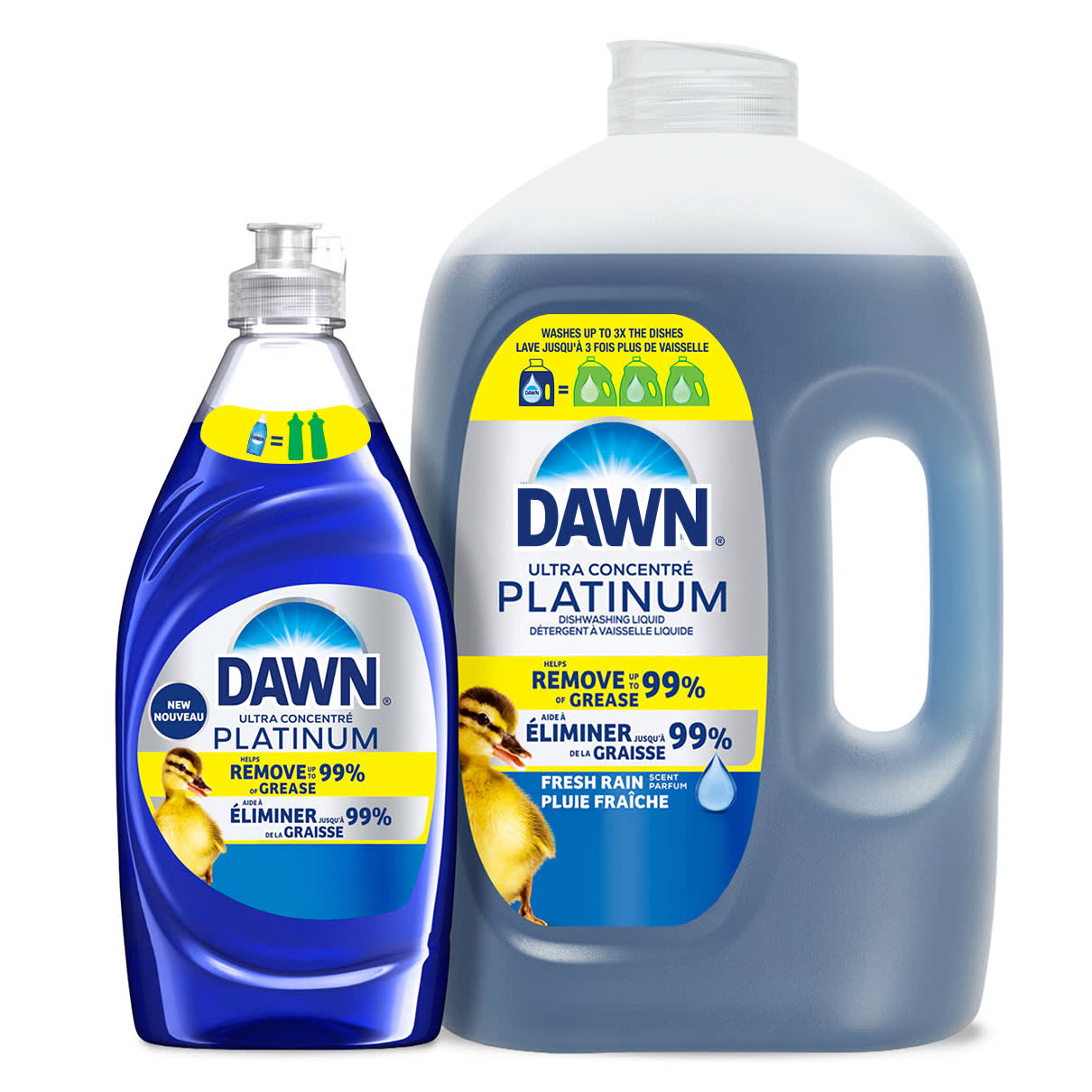 Savon à vaisselle Dawn Platinum, pluie rafraîchissante