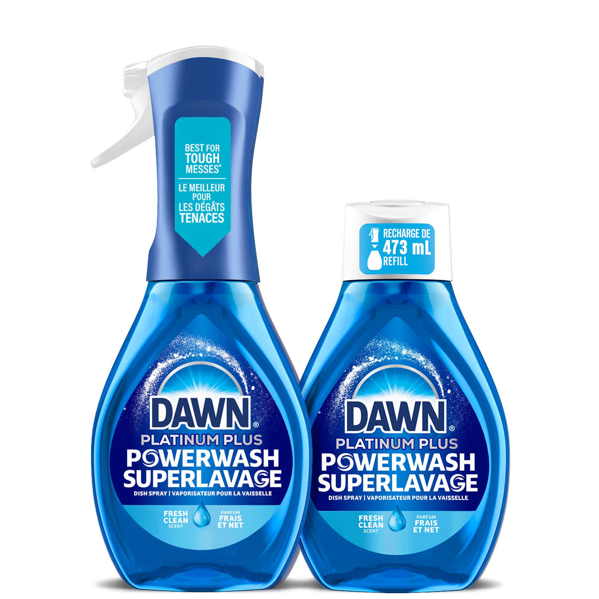 Ensemble de vaporisateur à vaisselle Dawn Superlavage, parfum frais