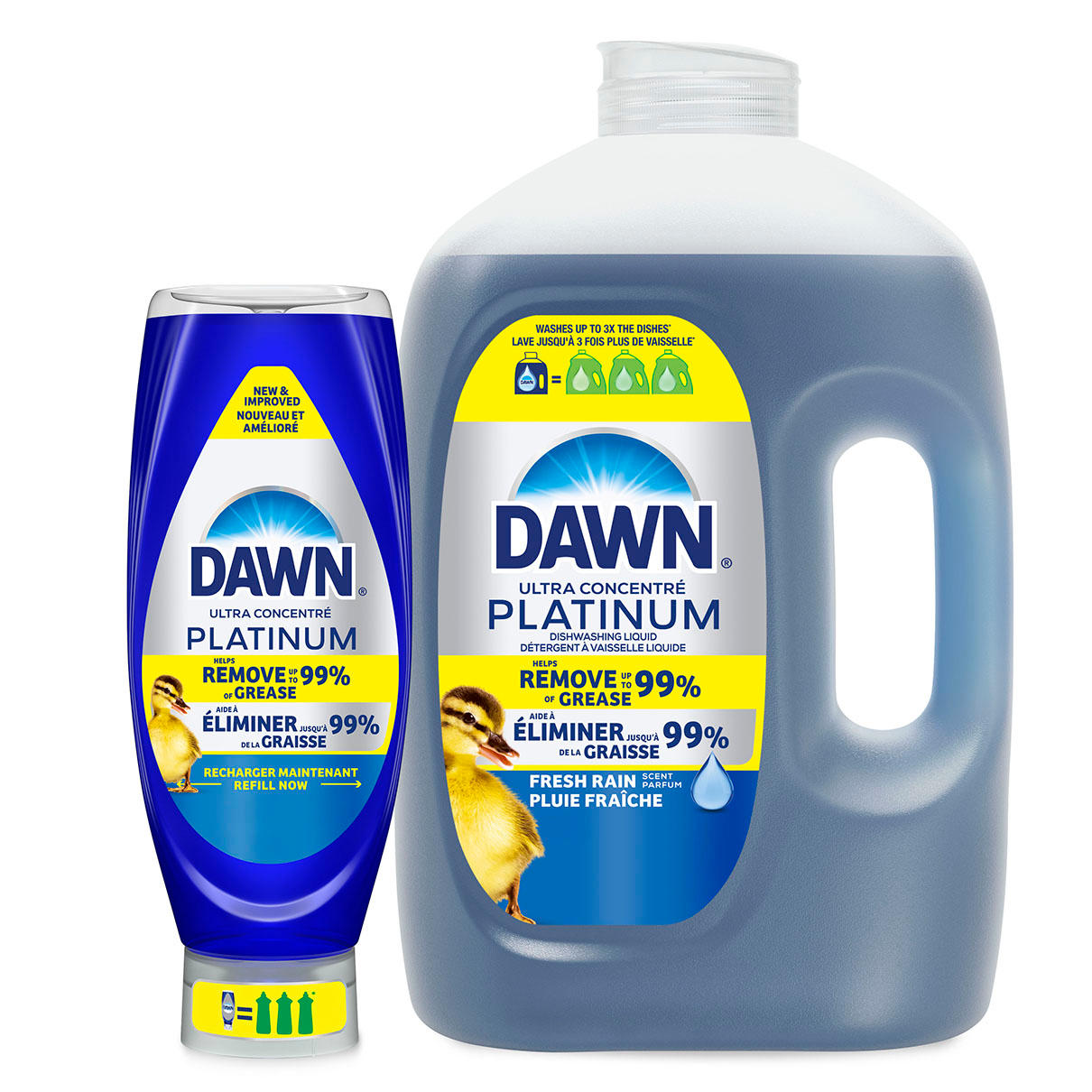 Savon à vaisselle Dawn Platinum EZ-Squeeze, pluie rafraîchissante