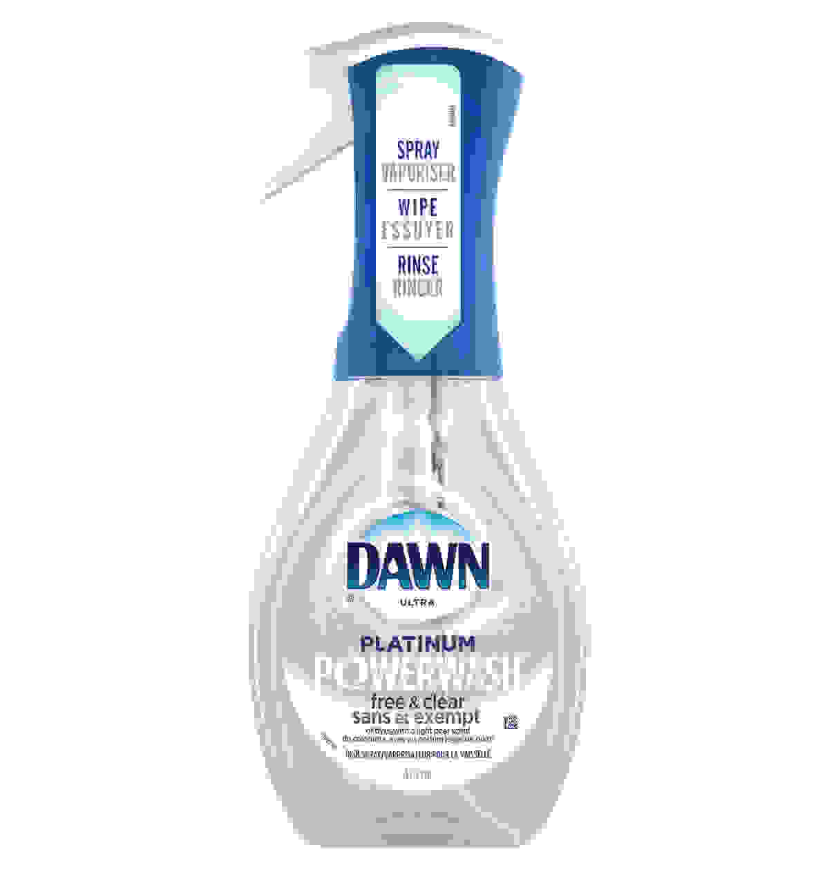 Vaporisateur et savon à vaisselle Dawn Powerwash Free & Clear, pêche