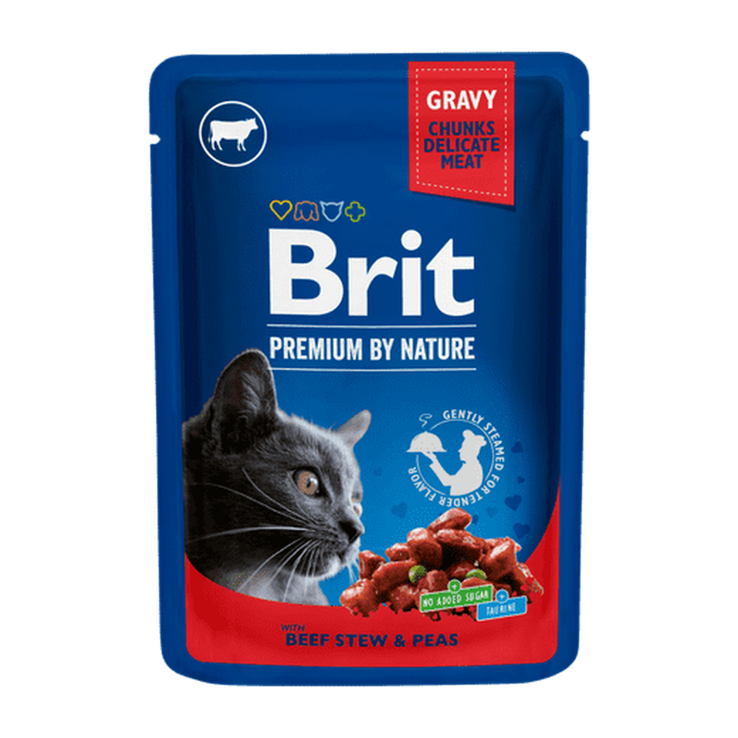Brit Premium Cat Pouches with Beef Stew & Peas