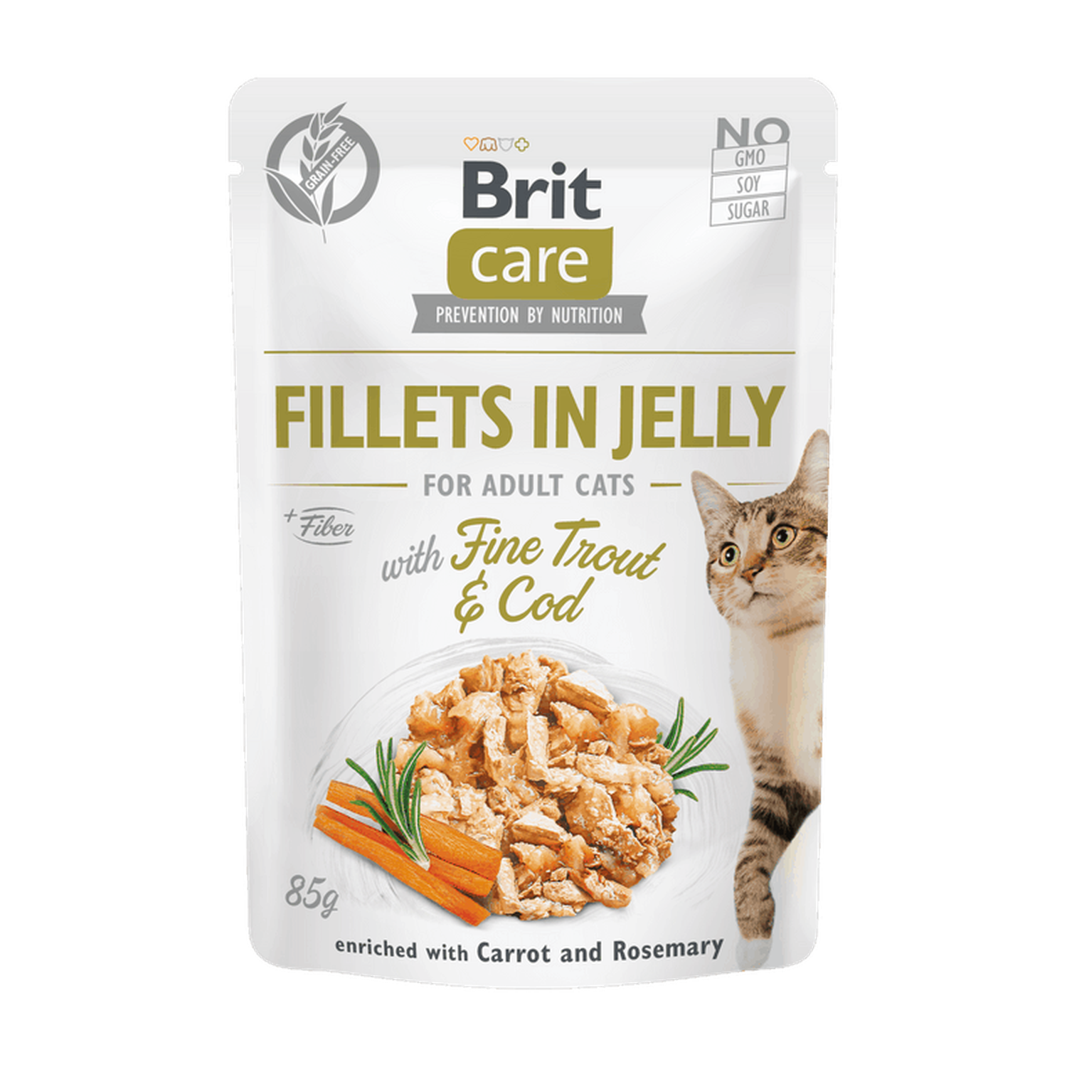 Brit Care Cat Fillets in Jelly with Fine Trout & Cod