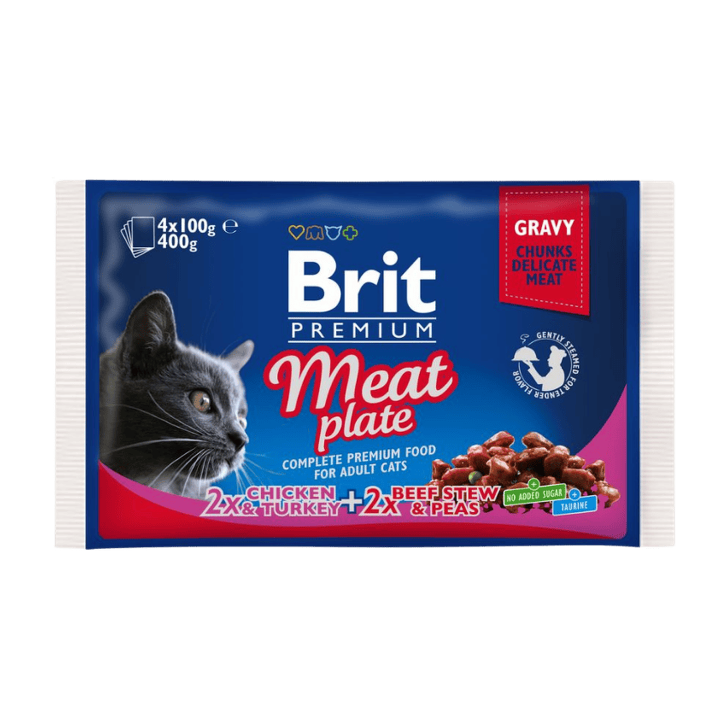 Brit Premium Cat Pouches Meat Plate (4x100 g)