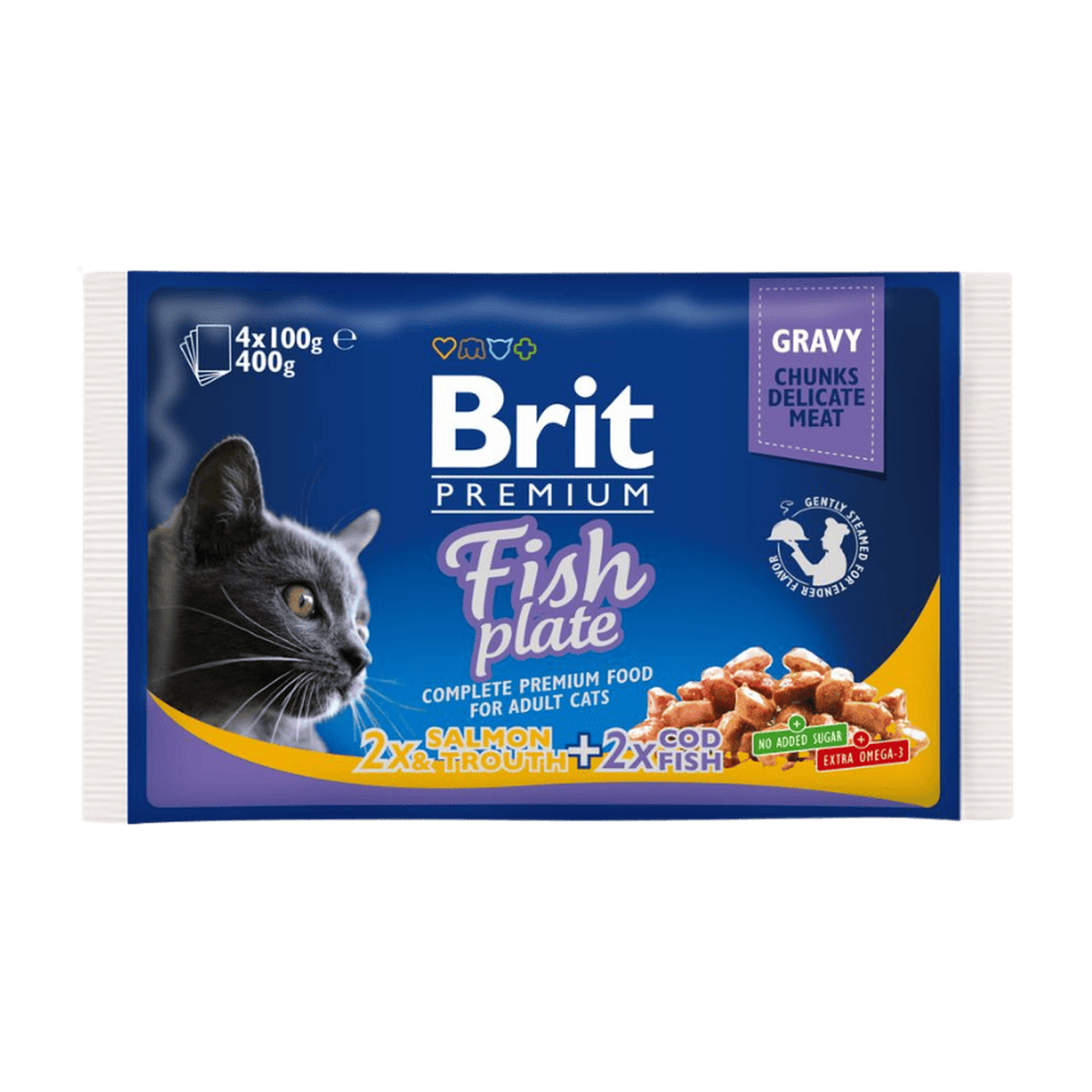 Brit Premium Cat Pouches Fish Plate (4x100 g)