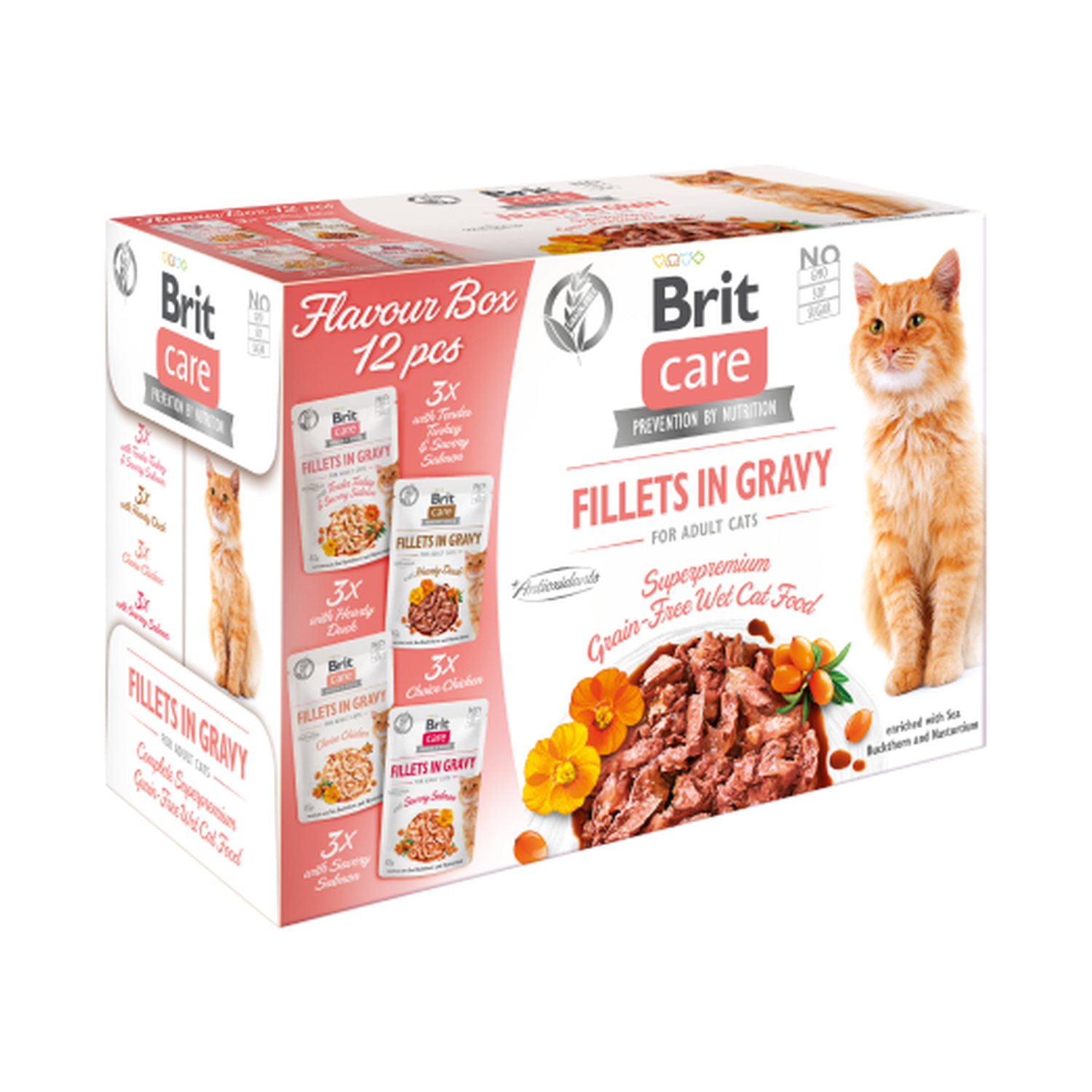 Brit Care Cat Flavour box Fillet in Gravy, , 12*85 g