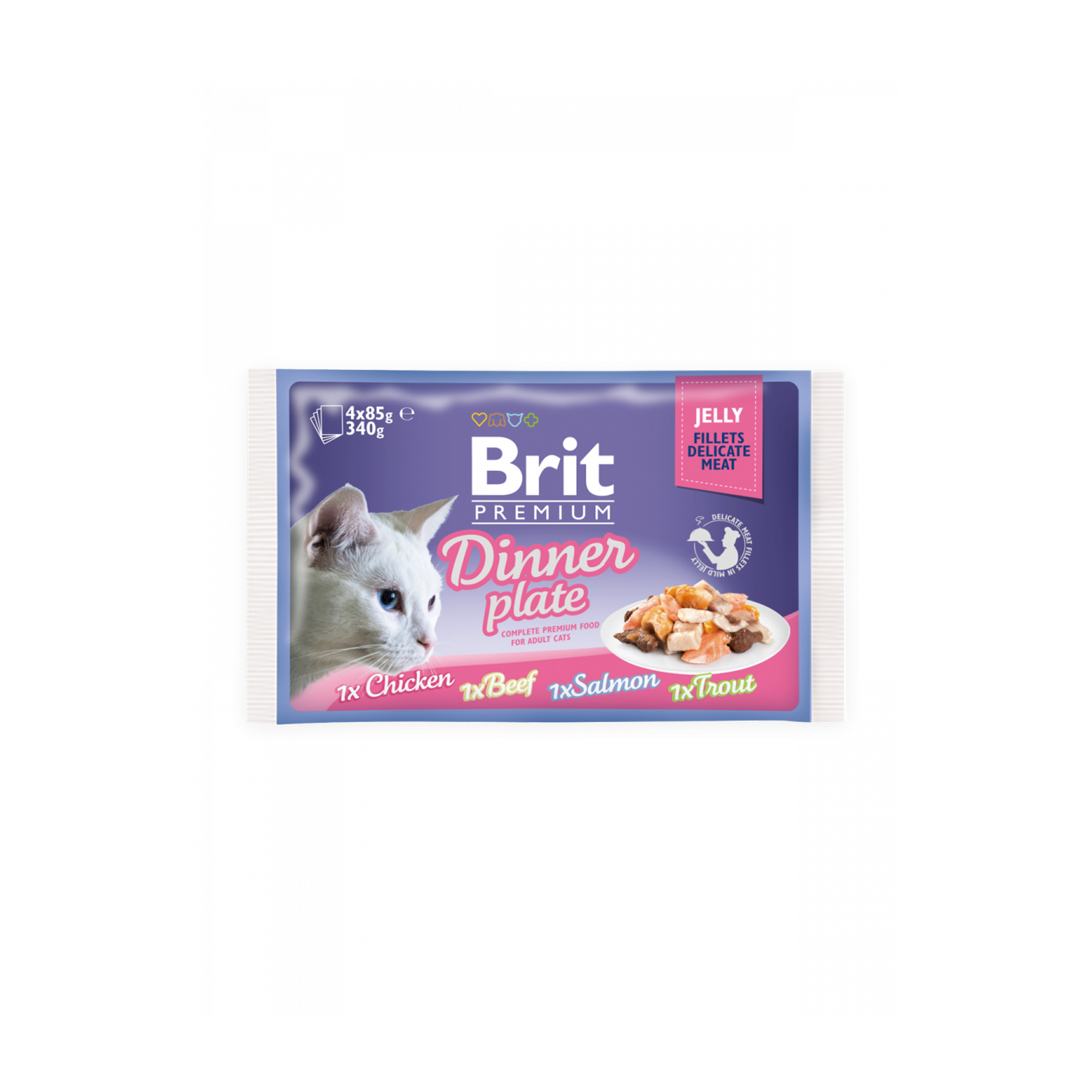 Brit Premium Cat Delicate Fillets in Jelly Dinner Plate (4 x 85 g)