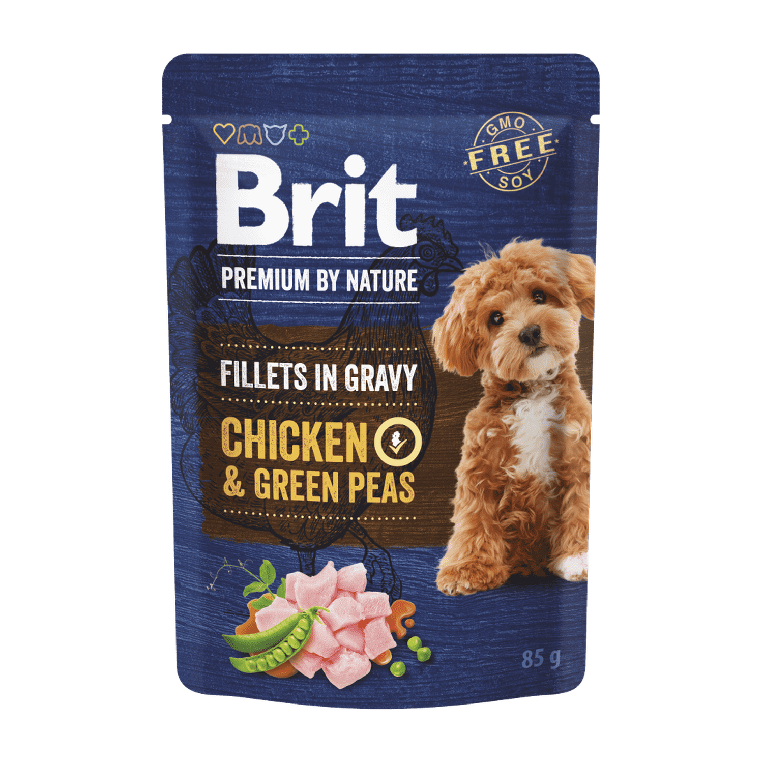 Brit Premium by Nature Dog Fillets in Gravy Chicken & Green Peas