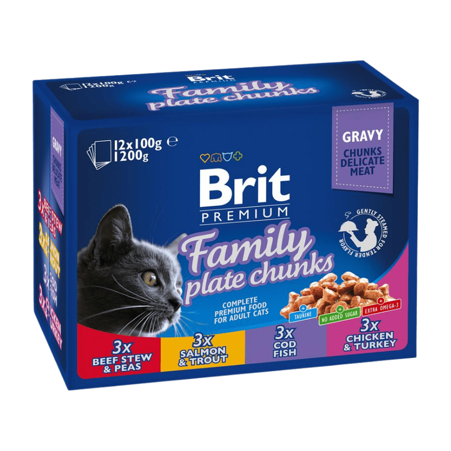 Brit Premium Cat Pouches Family Plate (12x100 g)