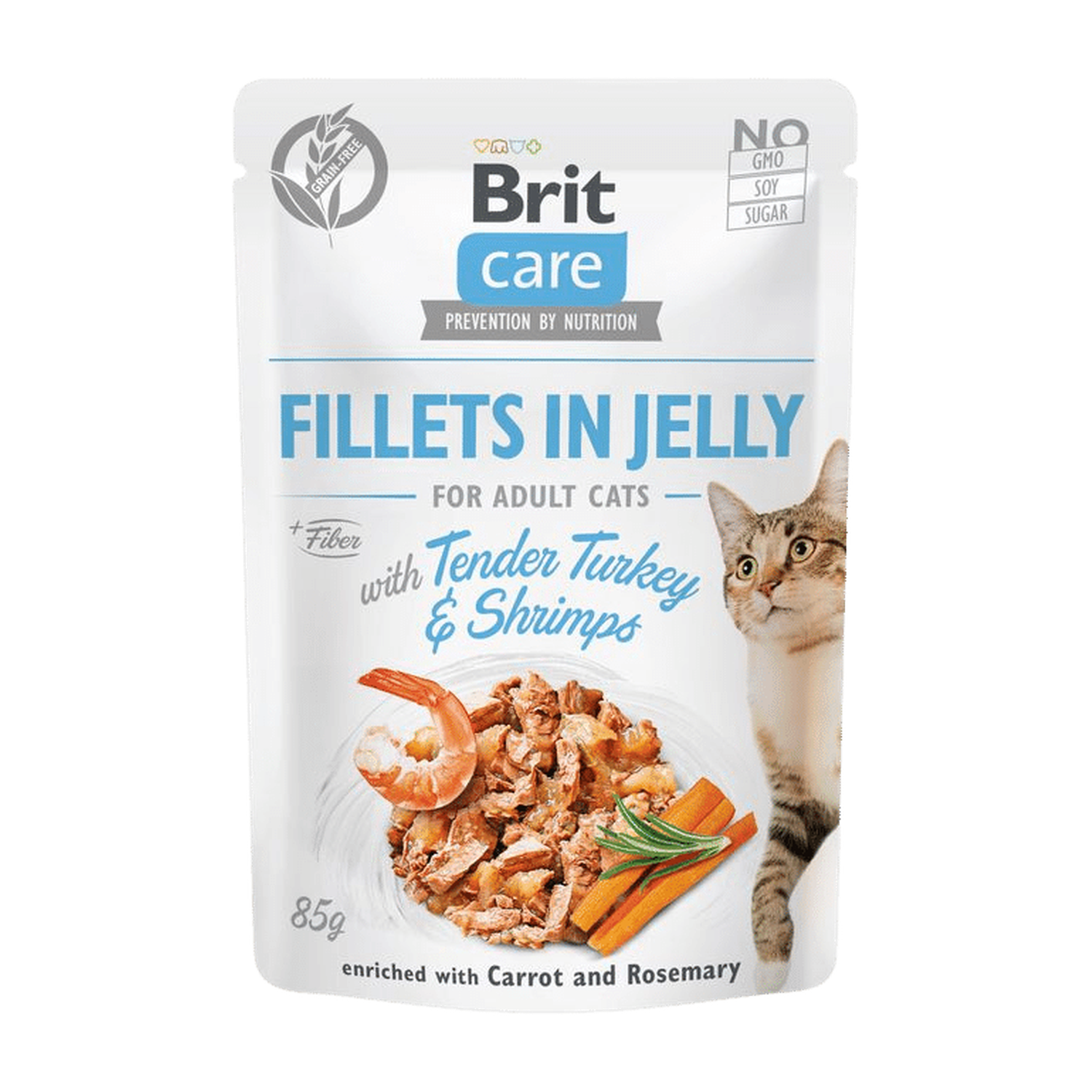 Brit Care Cat Fillets in Jelly with Tender Turkey & Shrimps