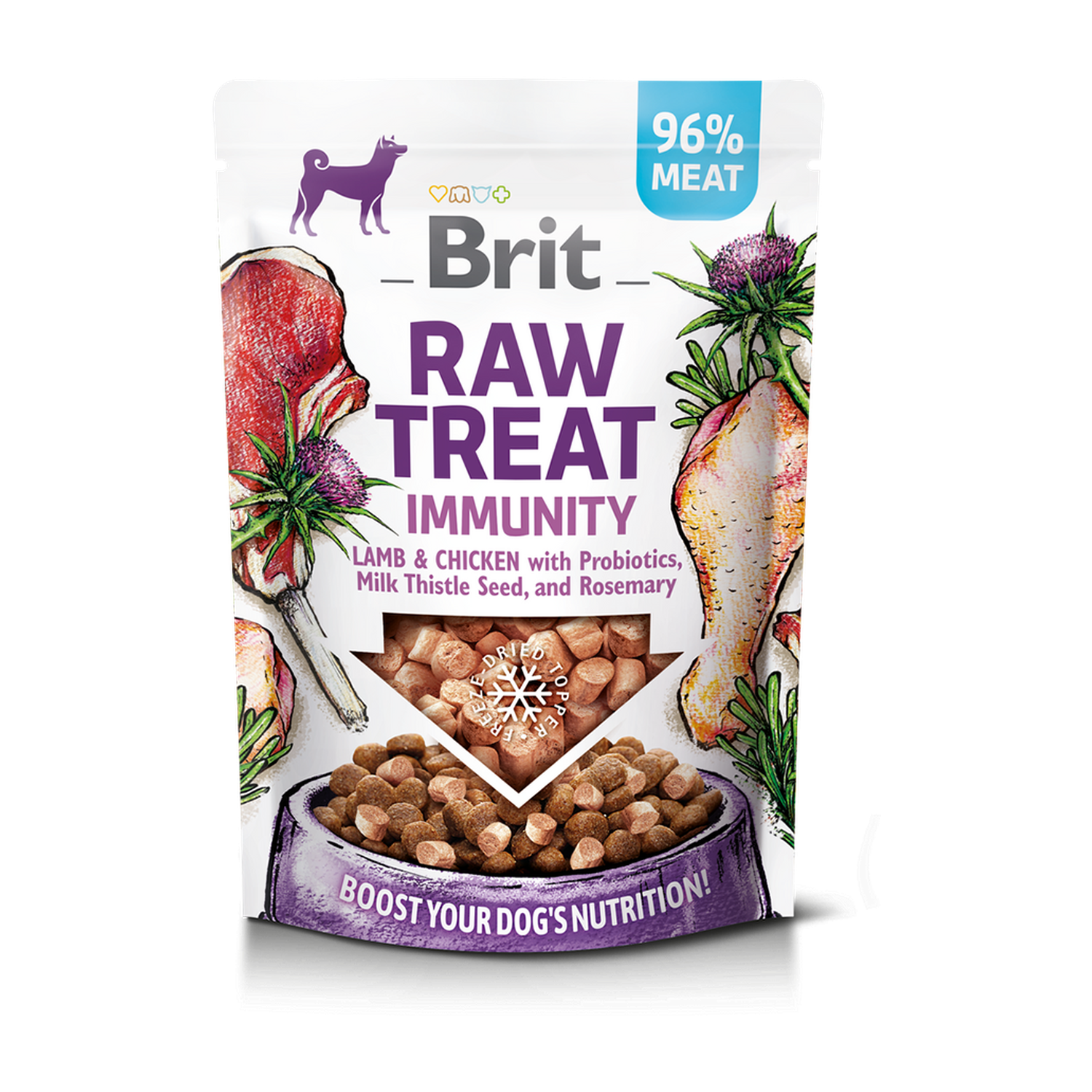 Brit RAW TREAT Immunity. Freeze-dried treat and topper. Lamb&Chicken