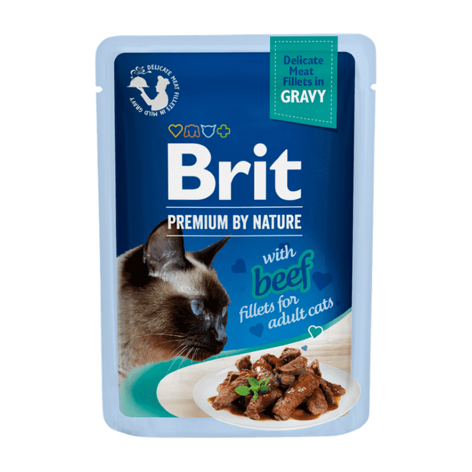 Brit Premium Cat Delicate Fillets in Gravy with Beef