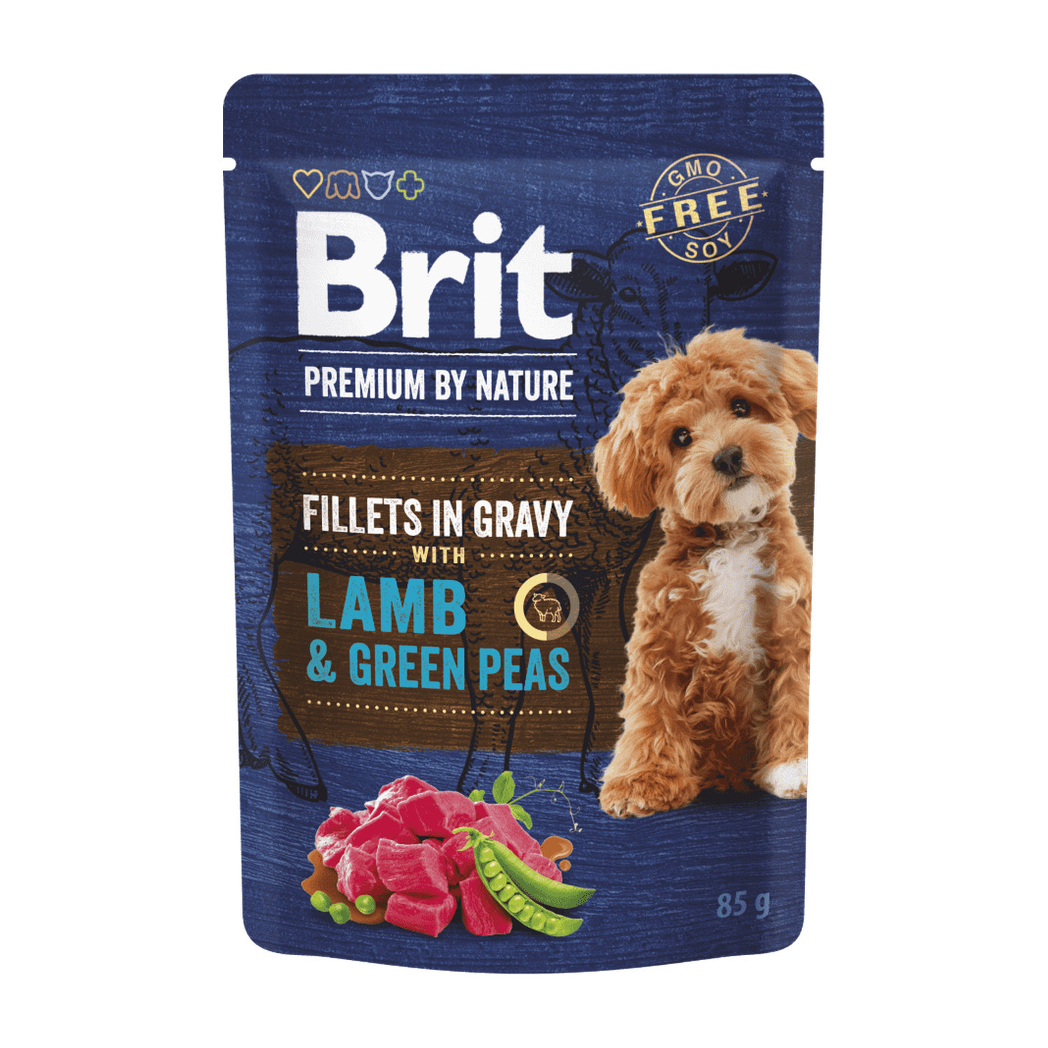 Brit Premium by Nature Dog Fillets in Gravy with Lamb & Green Peas