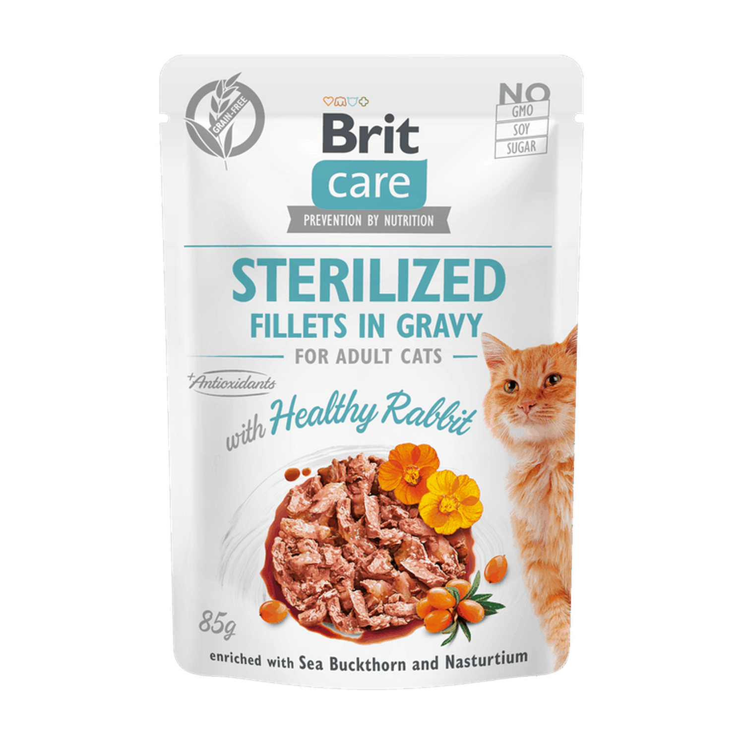 Brit Care Cat Sterilized. Fillets in Gravy with Healthy Rabbit