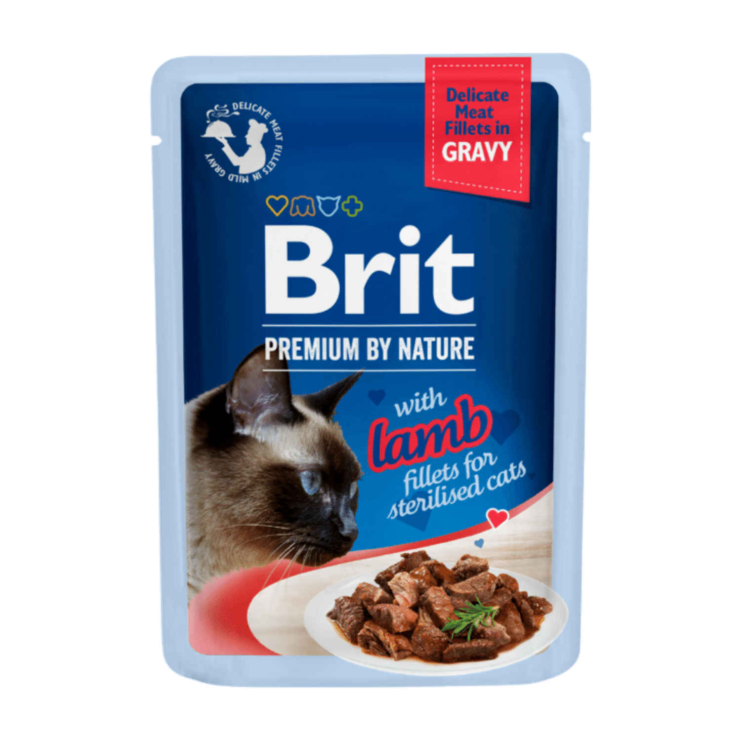 Brit Premium Cat Delicate Fillets in Gravy with Lamb for Sterilised