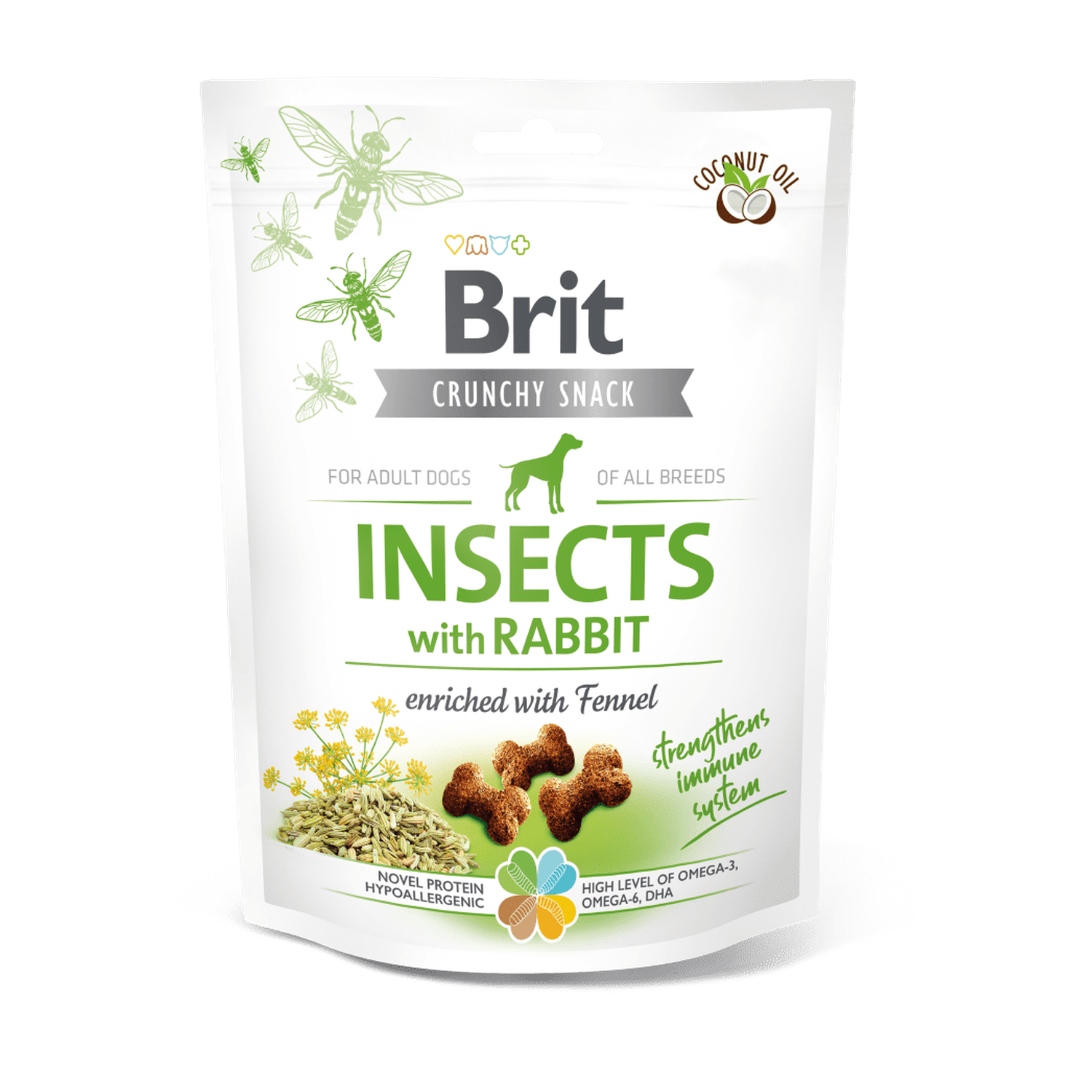 Brit Care Dog Crunchy Cracker. Insects with Rabbit enriched with Fennel