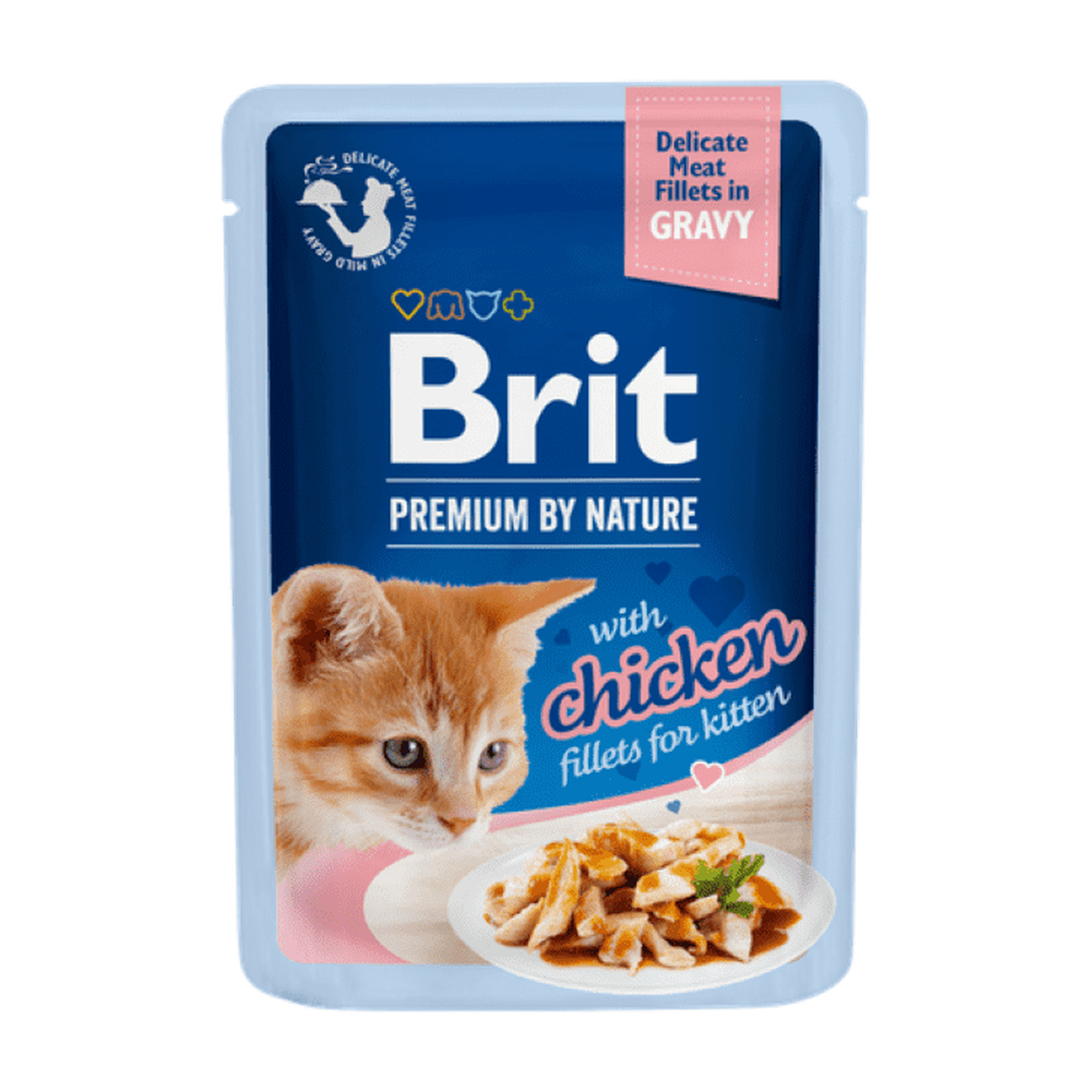Brit Premium Cat Delicate Fillets in Gravy with Chicken for Kitten