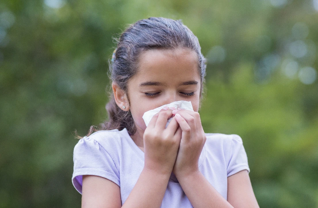 Child sneezing