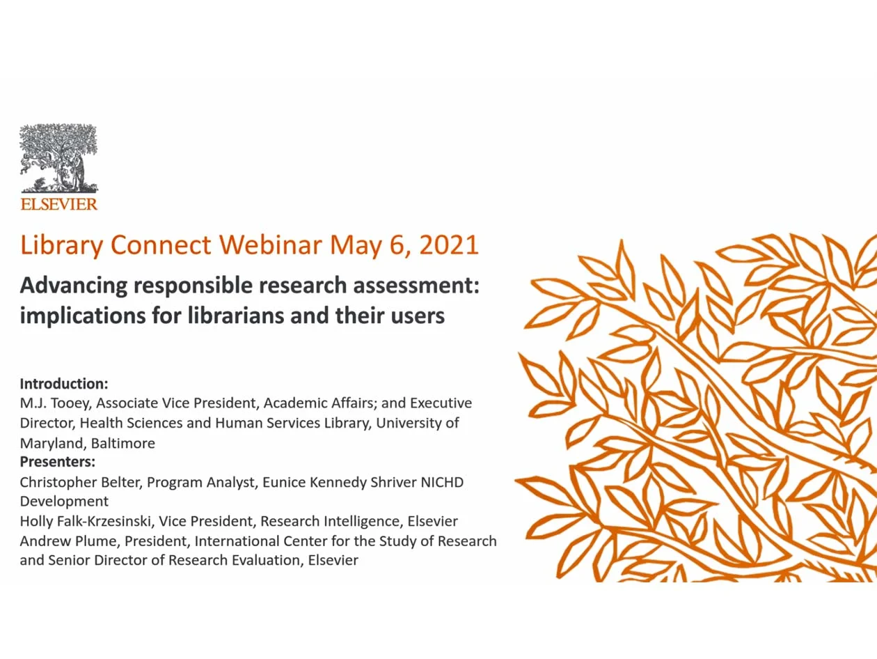 Screenshot of Library Connect webinar May 2021