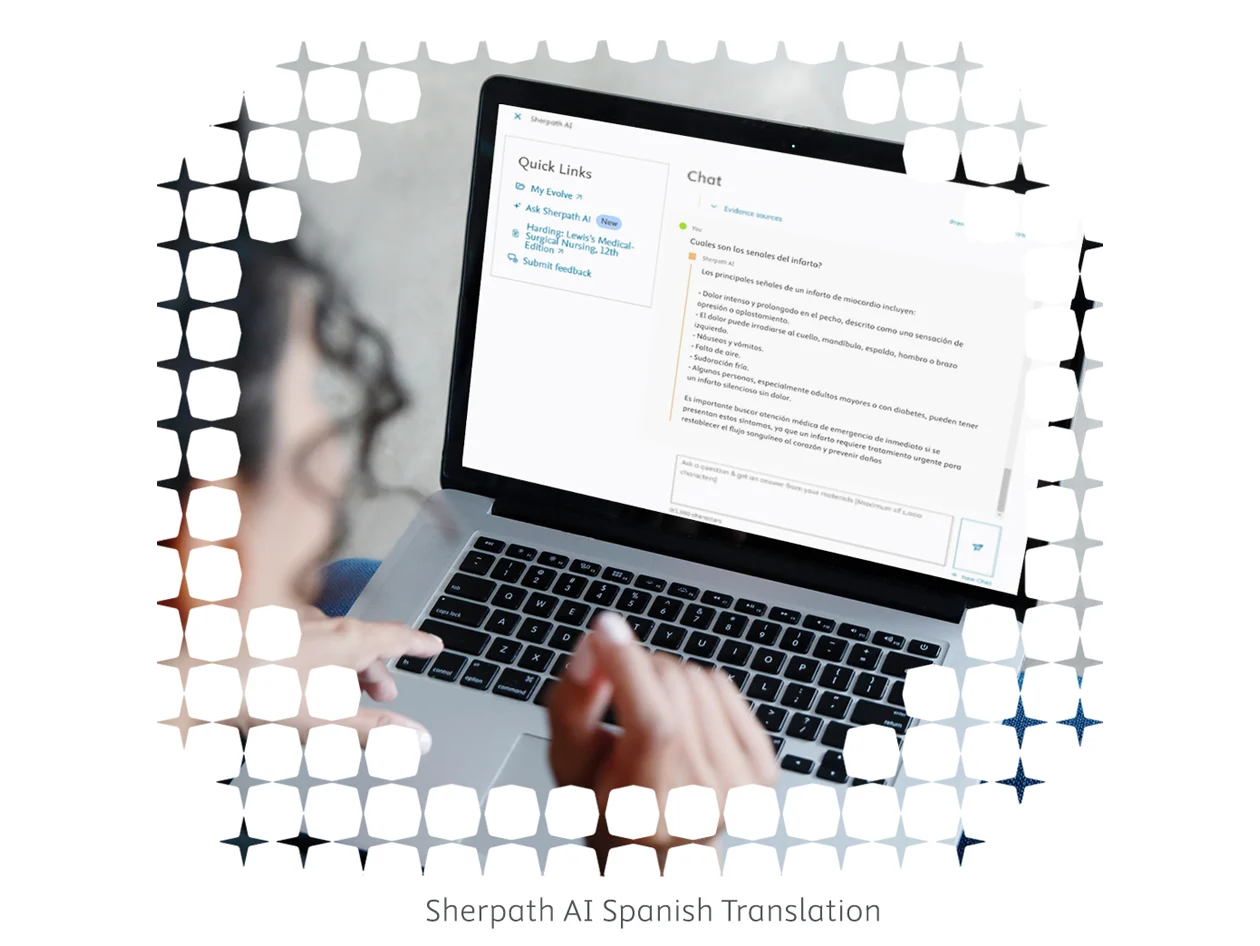 Screenshot showing Sherpath AI Spanish translation