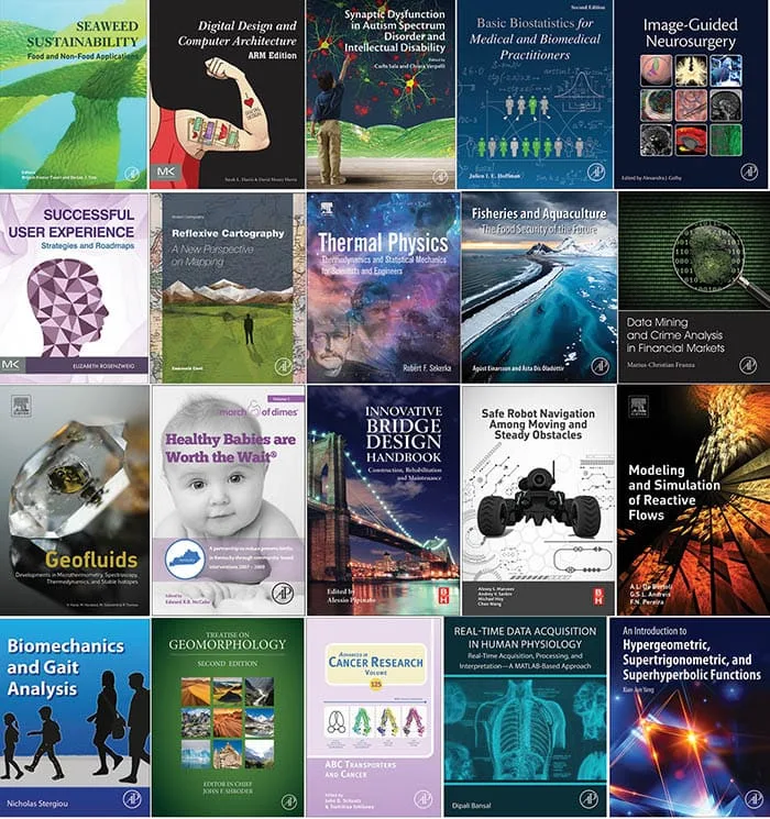 Sample of book covers Victoria designed for Elsevier