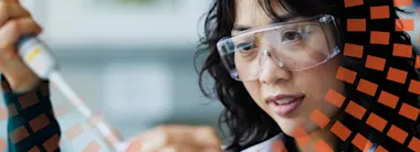 Asian Female researcher pipetting in the lab