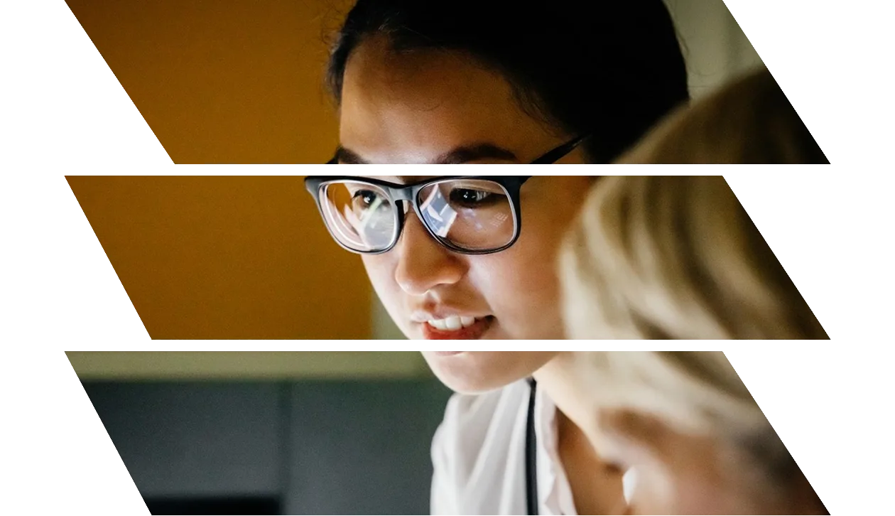 Diverse professionals collaborating in office