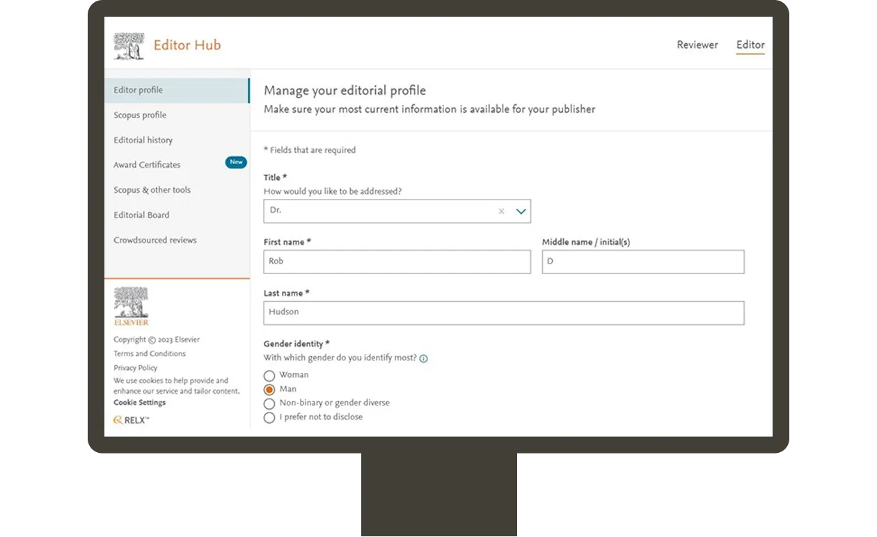 Screenshot showing the Editor hub