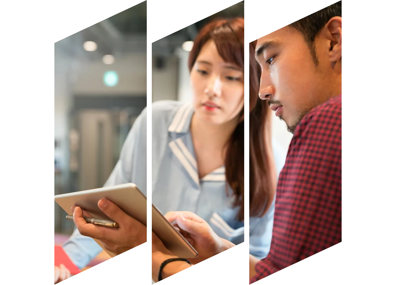 Group of people having a discussion around the table