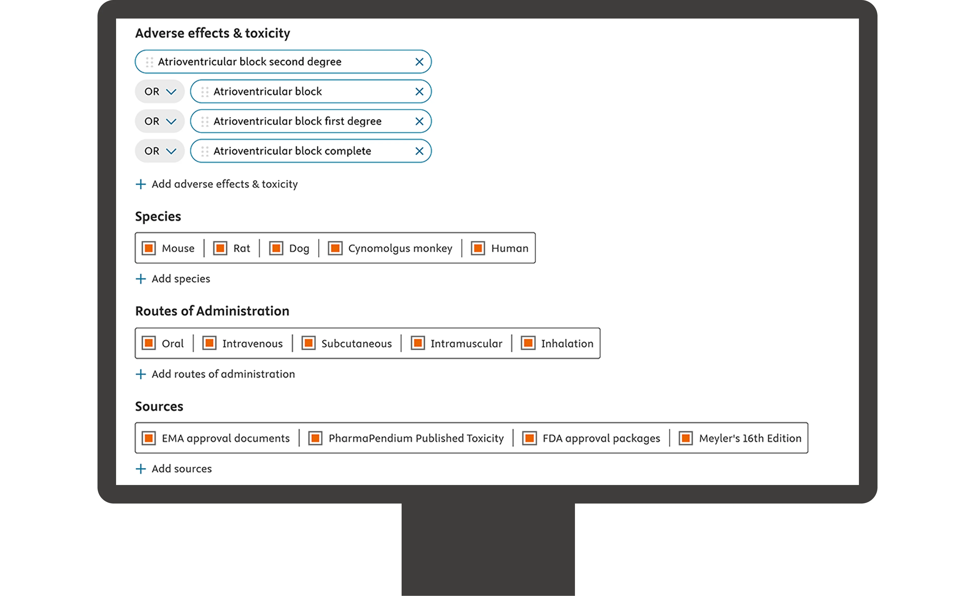Screenshot of Pharmapendium Tox Navigator to analyze toxicology data