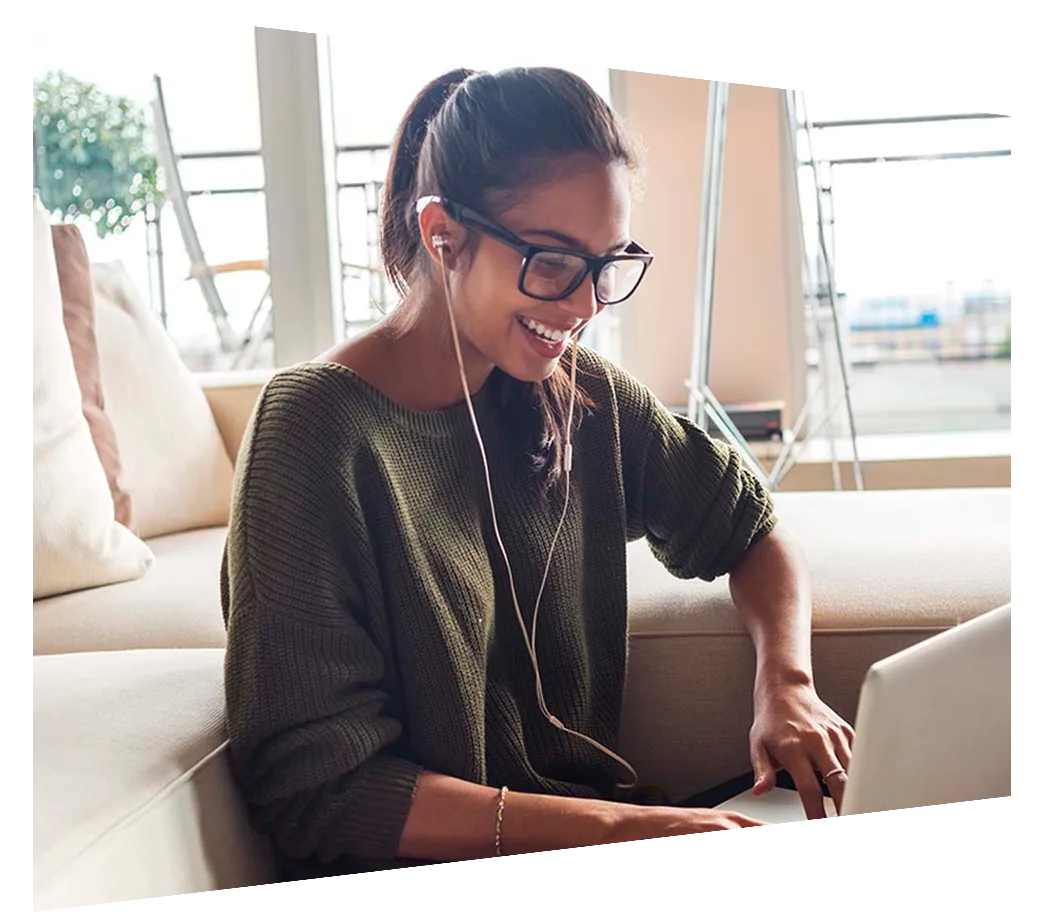 Woman on laptop using generative AI