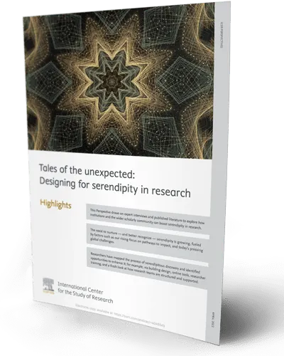 Cover page of the Perspective paper "Tales of the unexpected: Designing for serendipity in research"