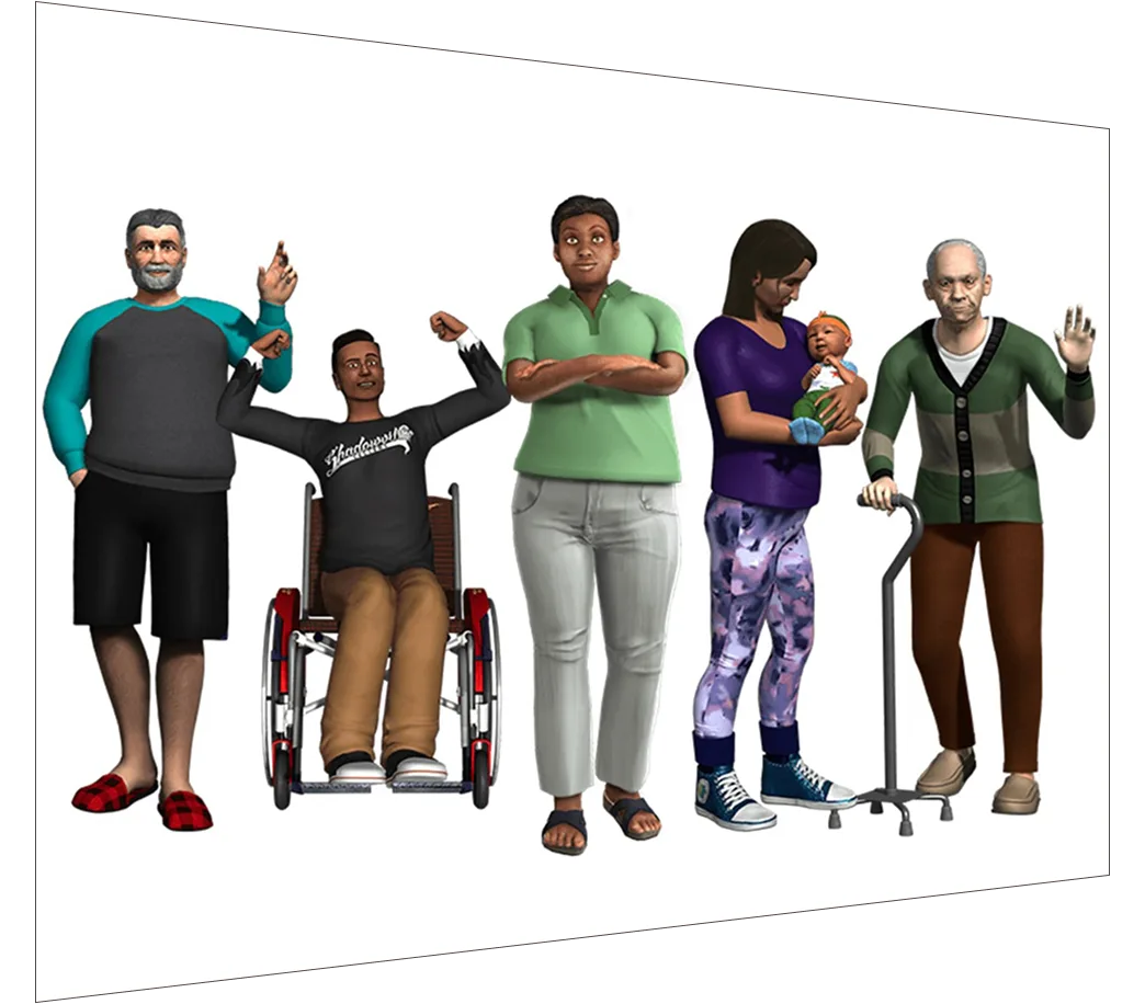 Diverse characters from Shadow Health