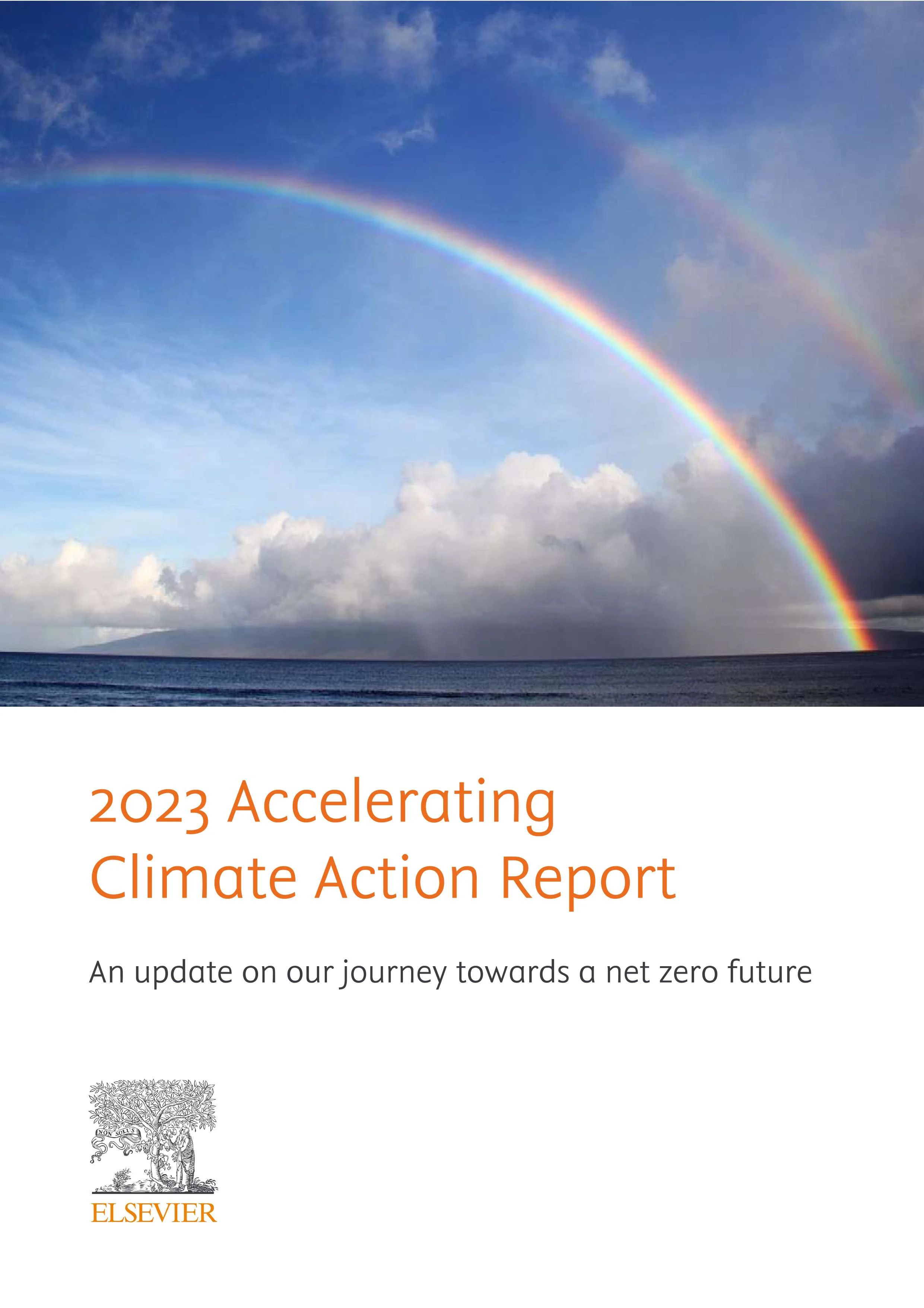 Report cover image with the word 2023 Accelerating Climate Action