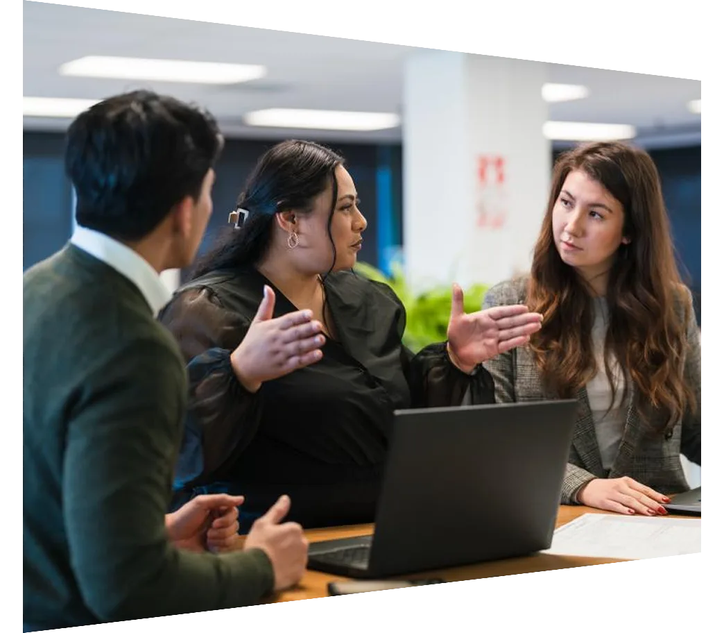 Business partners collaborating in an office