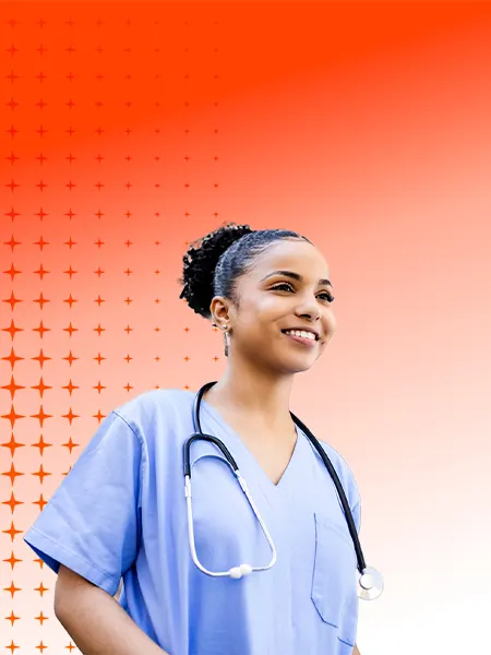 Smiling nurse with stethoscope