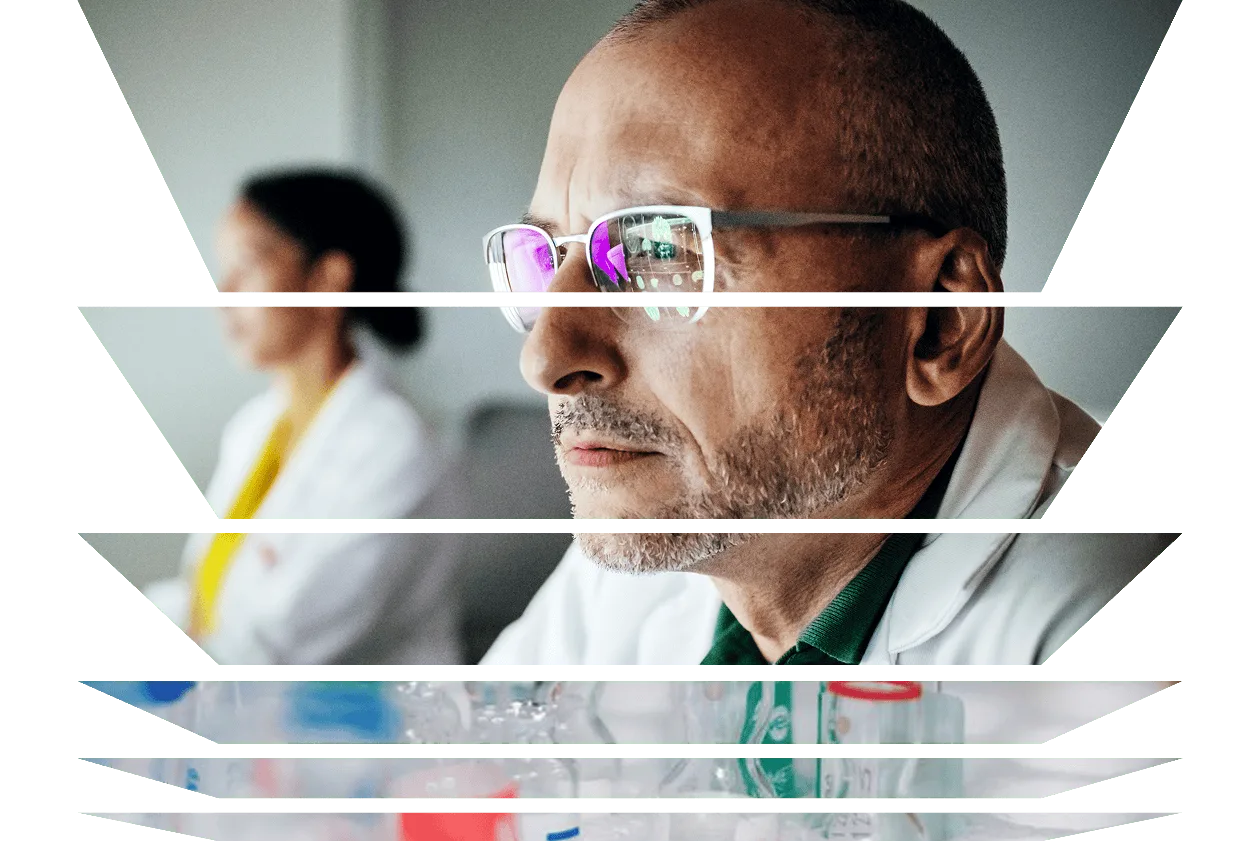 Doctor concentrating on a computer monitor during a scan