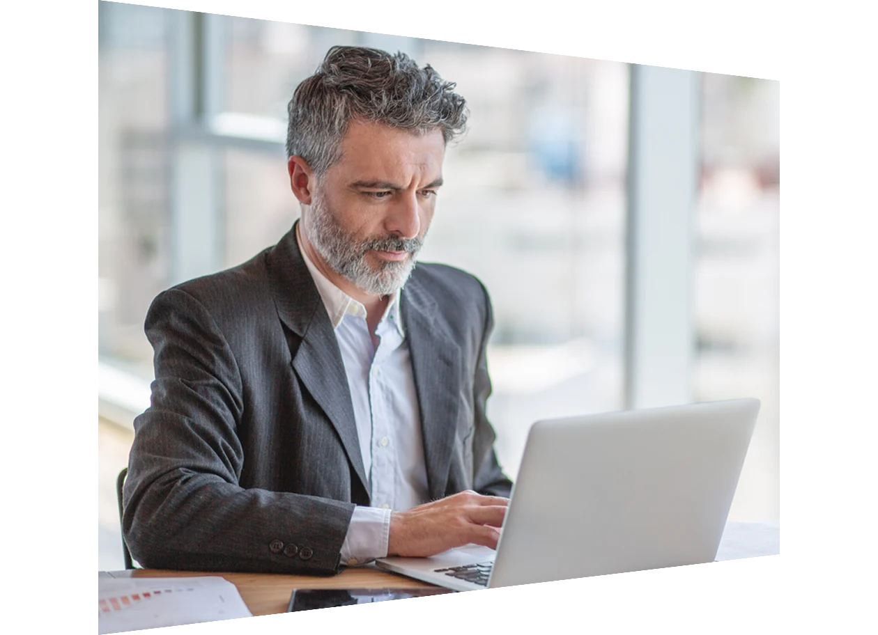 Man sitting with ipad