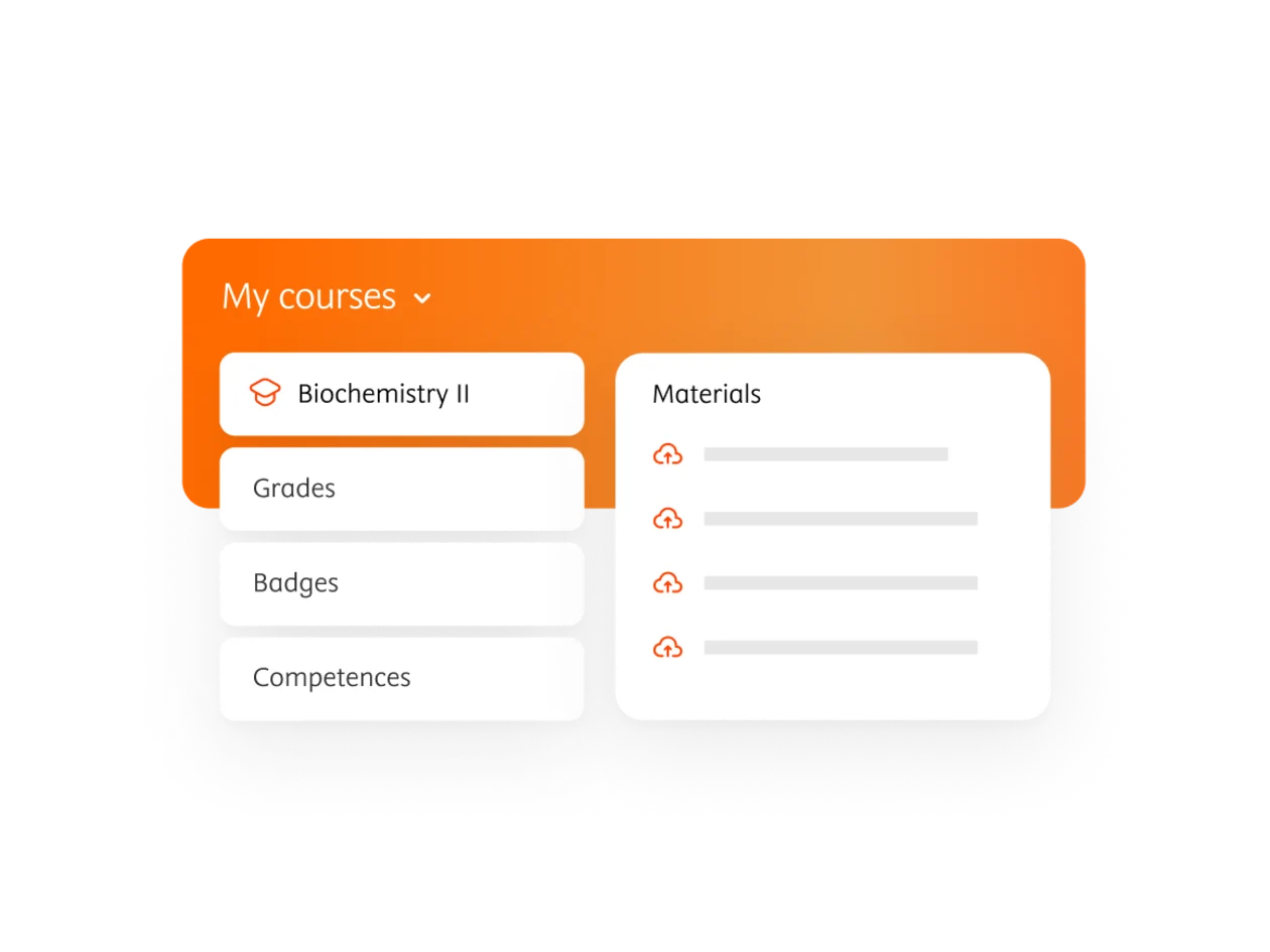 UI illustration showcasing HESI courses & insights to improve program outcomes