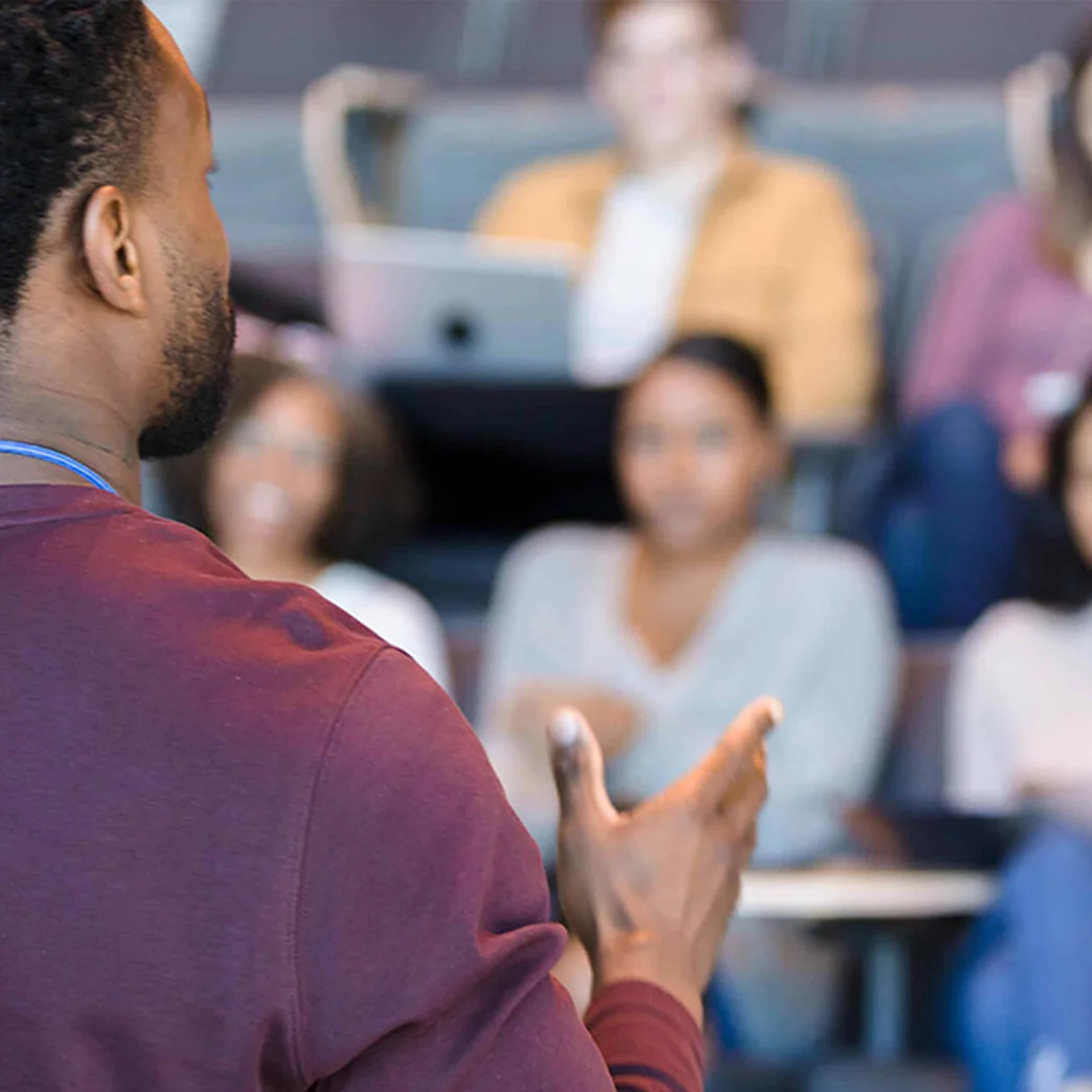 Male professor teaching