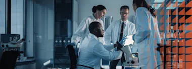 Diverse medical science laboratory team 