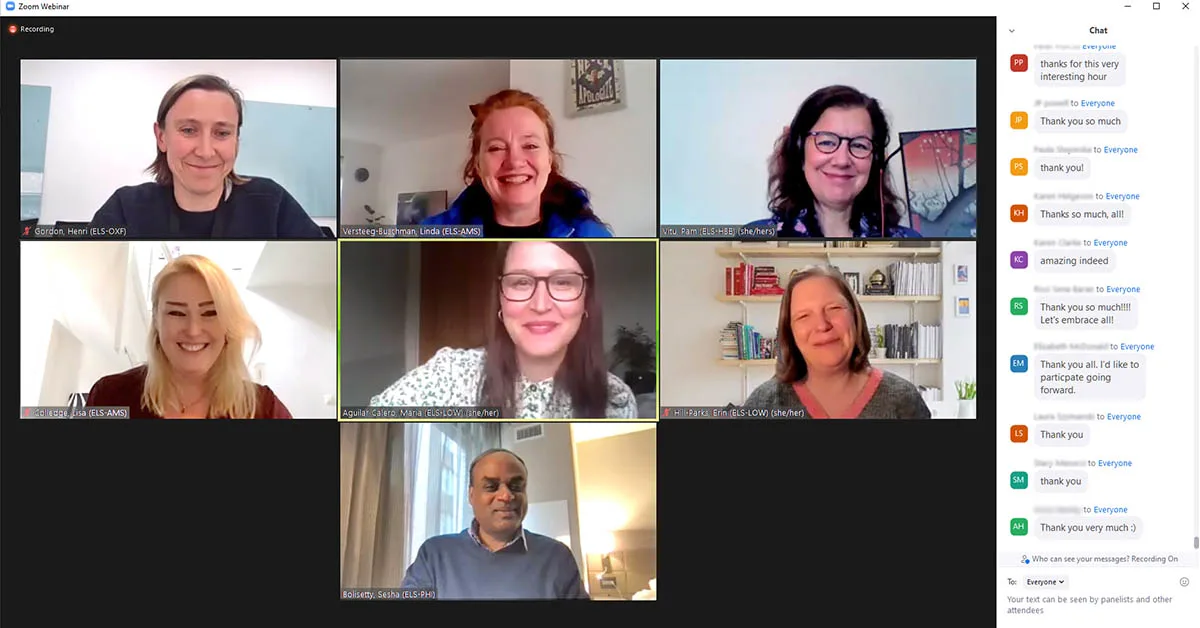 Still of Elsevier autism and gender panel video call