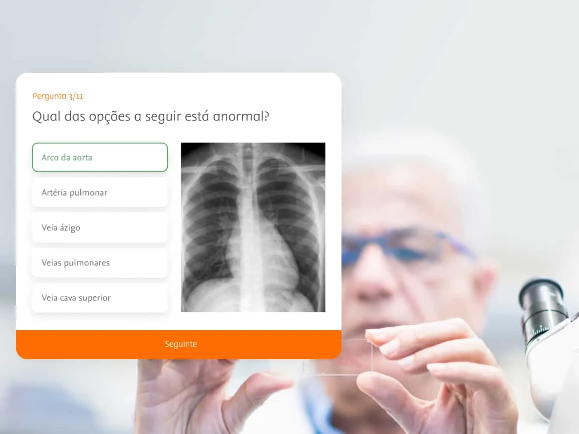 Pathologist examining slide with overlay of Immunoquery product feature