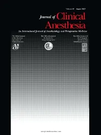 Sample cover of Journal of Clinical Anesthesia