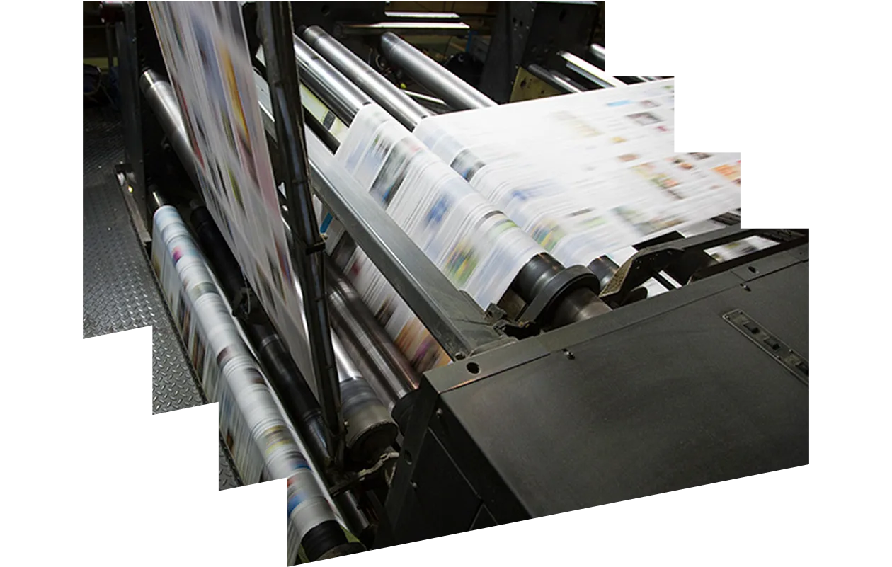 Printing press in action