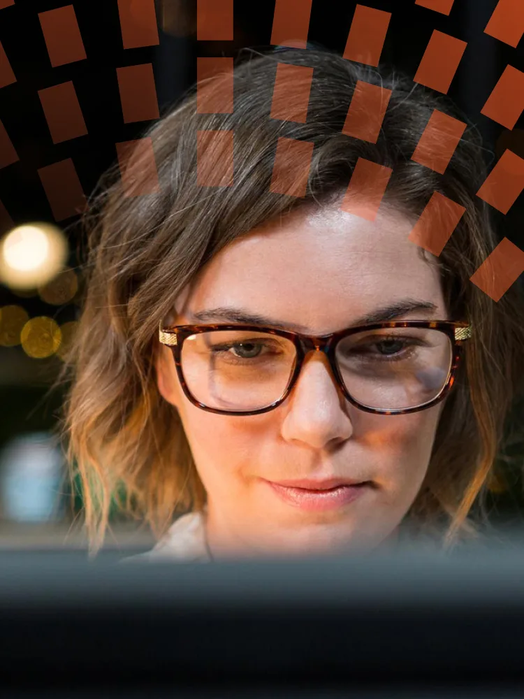 Businesswoman working at her desk